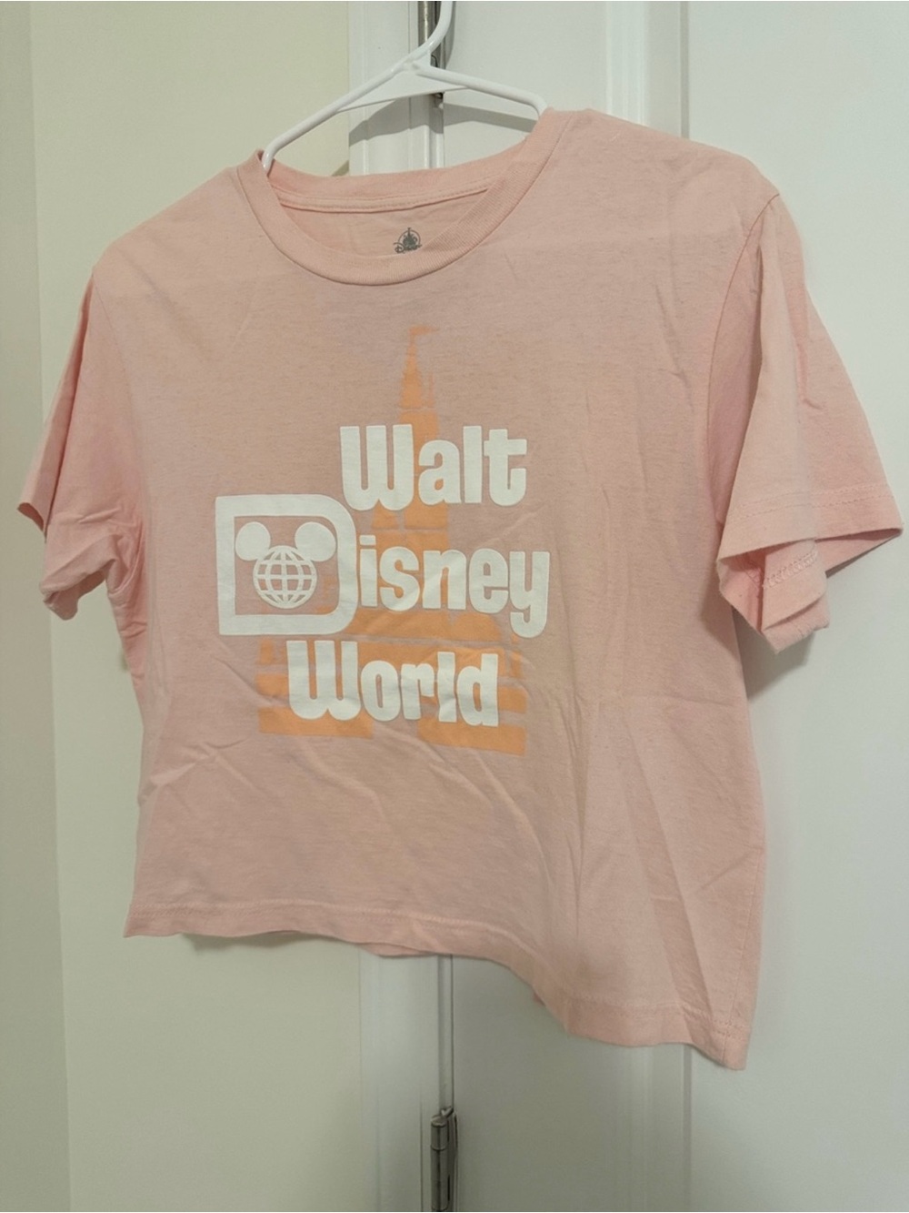 Disney Parks Walt Disney World Light Pink Cropped Women’s Graphic Tee
